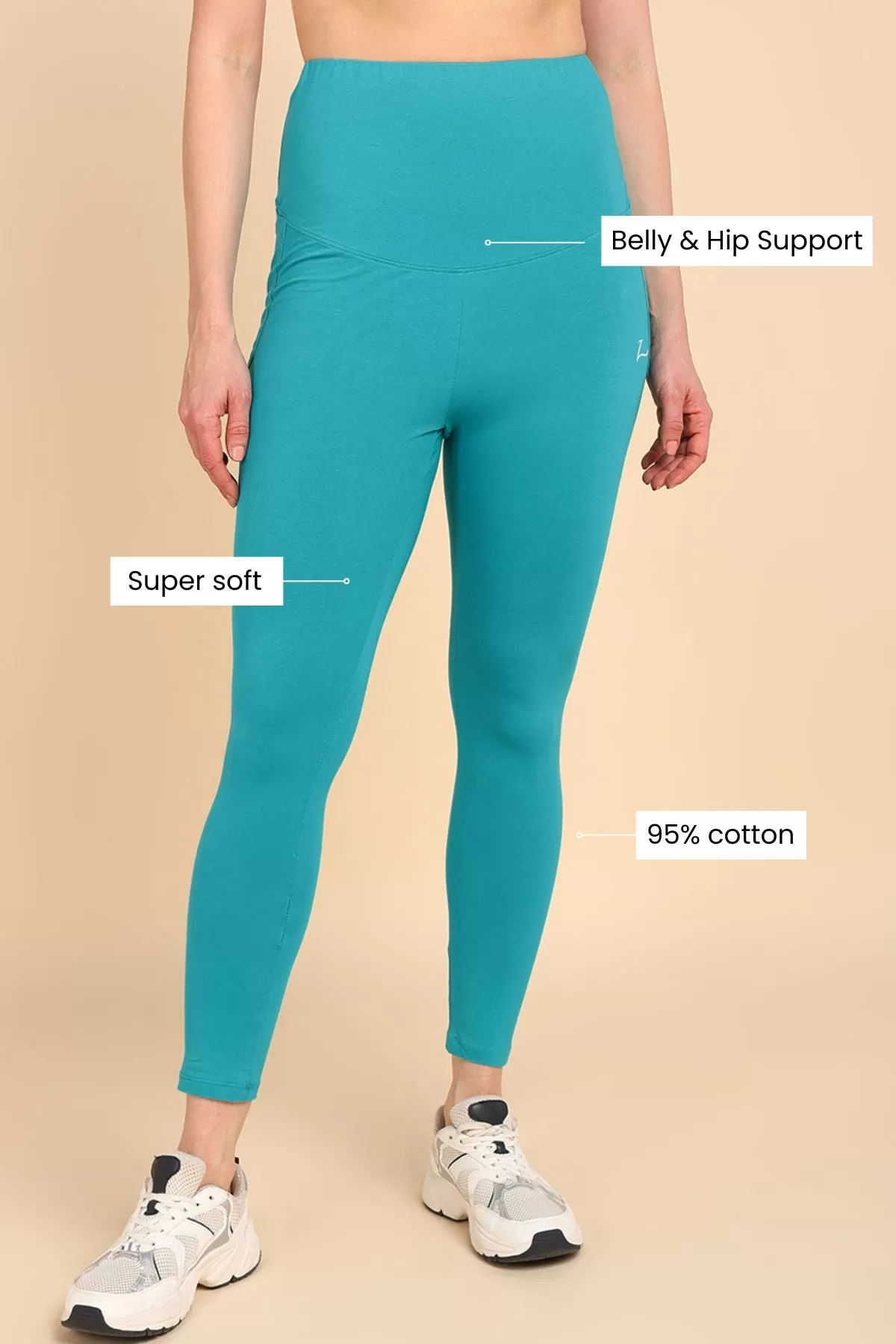 247 Zactive™ Sea Green Maternity Leggings (Pregnancy & Postpartum)